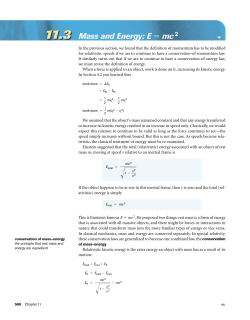 11.3 Mass and Energy