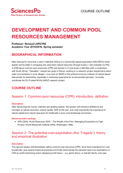 Development and common pool resources management