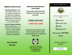 Mountain HOME Team CRISIS HELPLINE 1-800-422-1060