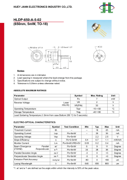 HLDP-650-A-5-02 (650nm, 5mW, TO-18)