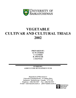 CO2 Levels in Low Tunnels - University of Saskatchewan