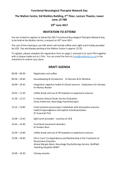Functional Neurological Therapist Network Day The Walton Centre