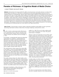 Paradox of Richness: A Cognitive Model of Media Choice