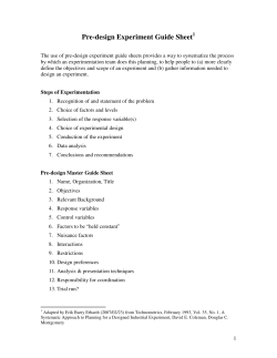 Pre-design Experiment Guide Sheet