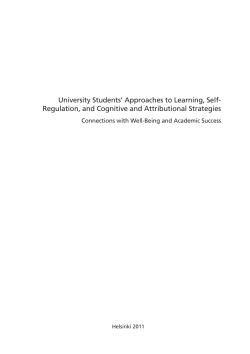 University Student`s Approaches to Learning, Self