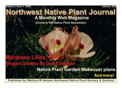 Plant Journal - Native Plant Society of Oregon: High Desert Chapter