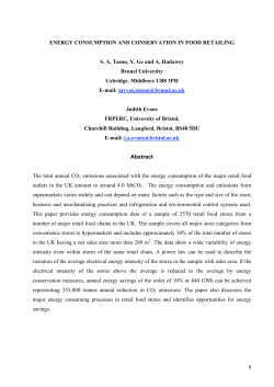 energy consumption and conservation in food