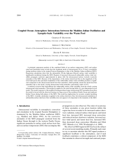 Coupled Ocean&ndash;Atmosphere Interactions between the Madden