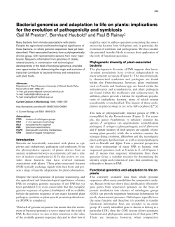 Bacterial genomics and adaptation to life on plants: implications for