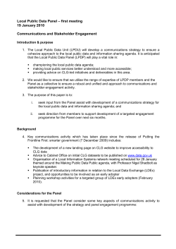 Communications and stakeholder engagement