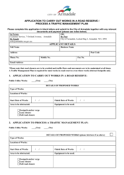 application to carry out works in a road reserve / process a traffic