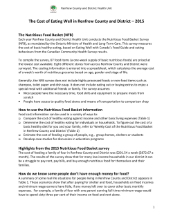 The Cost of Eating Well in Renfrew County and District &ndash; 2015