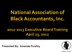 2012-2013 Executive Board Training April 23, 2012