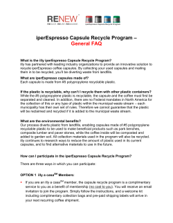 iperEspresso Capsule Recycle Program &ndash; General FAQ