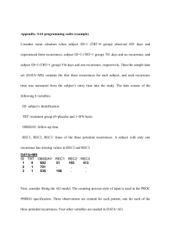Appendix: SAS programming codes (example) Consider some