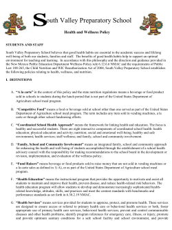 Health and Wellness Policy