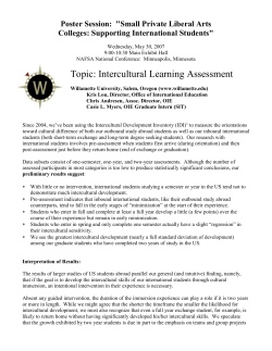 Poster Session: "Small Private Liberal Arts