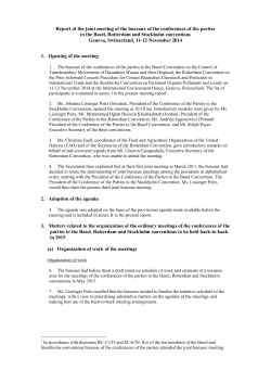 Draft Report of the Meeting of the Bureau of the