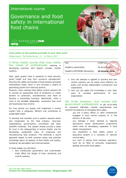 Governance and food safety in international food chains