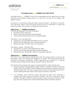 The adidas Group greenENERGY Fund: KEY