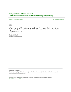 Copyright Provisions in Law Journal Publication Agreements