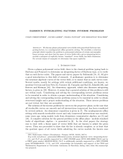 DARBOUX INTEGRATING FACTORS - Lehrstuhl D - RWTH