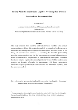 Security Analysts` Incentive and Cognitive Processing Bias