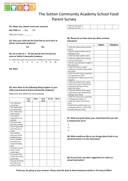 School Food Parents Survey