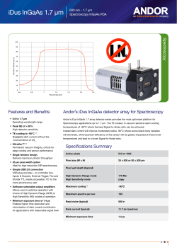 iDus InGaAs 1.7 &micro;m 600 nm