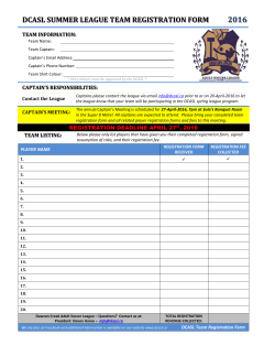 dcasl summer league team registration form