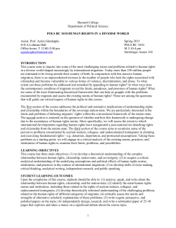Barnard College Department of Political Science POLS BC 3410