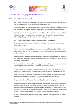 Guideline 4 Managing Practical Classes Some Tips for the