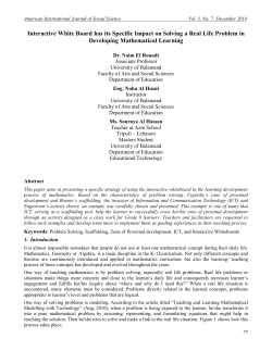 Interactive White Board has its Specific Impact on Solving a Real