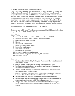 ELEC300 Foundations of Electronic Systems