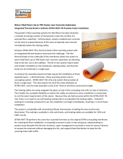 Schluter Systems L.P. - Warm Tiled Floors Up to 70% Faster over