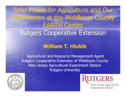 Solar Power for Agriculture and Our Experiences at the Middlesex