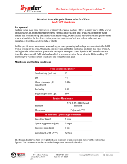 Dissolved Natural Organic Matter in Surface Water Synder NFX
