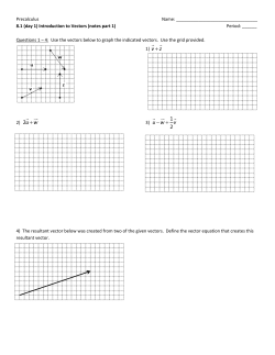Precalculus Name: 8.1 (day 1) Introduction to Vectors (notes part 1