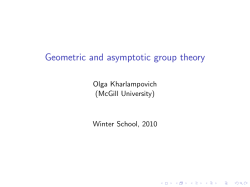 Geometric and asymptotic group theory