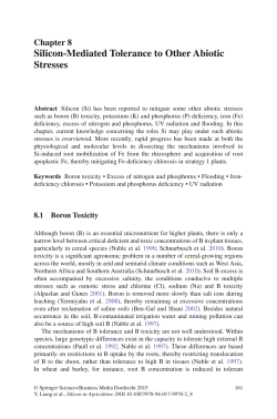 Silicon-Mediated Tolerance to Other Abiotic Stresses