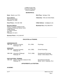 curriculum vitae - Laboratory of Neurocognitive Development