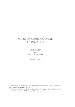 notes on combinatorial optimization