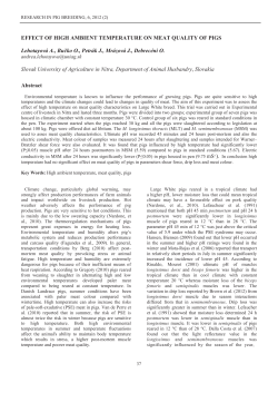 EFFECT OF HIGH AMBIENT TEMPERATURE ON MEAT QUALITY