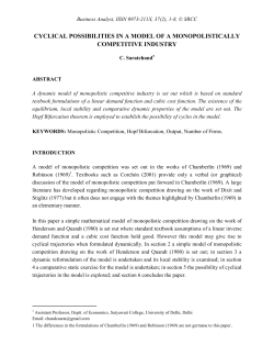 Cyclical Possibilities In A Model Of A Monopolistically Competitive