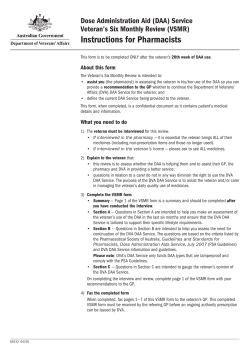 DAA Service VSMR Instructions for Pharmacists