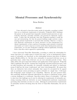 Mental Processes and Synchronicity