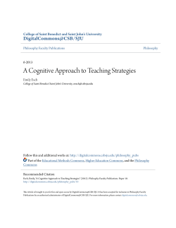 A Cognitive Approach to Teaching Strategies