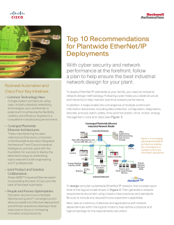 Top 10 Recommendations for Plantwide EtherNet/IP