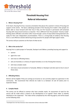 Housing First Referral Information