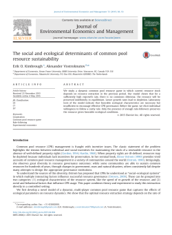 The social and ecological determinants of common pool resource